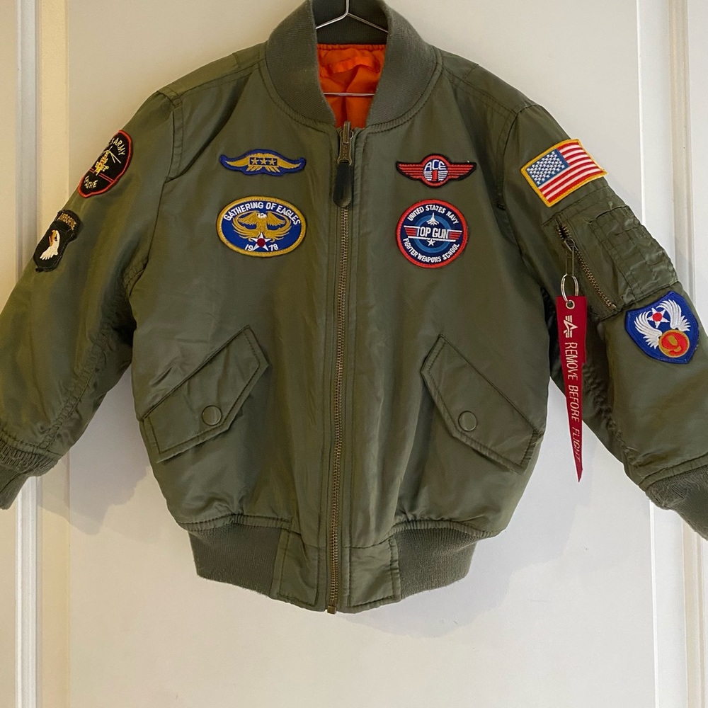 Green Alpha Aviator Jacket with Patches
